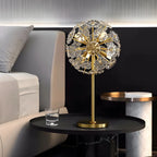 Modern Luxury Gold Flower Shape Crystal Table Lamp