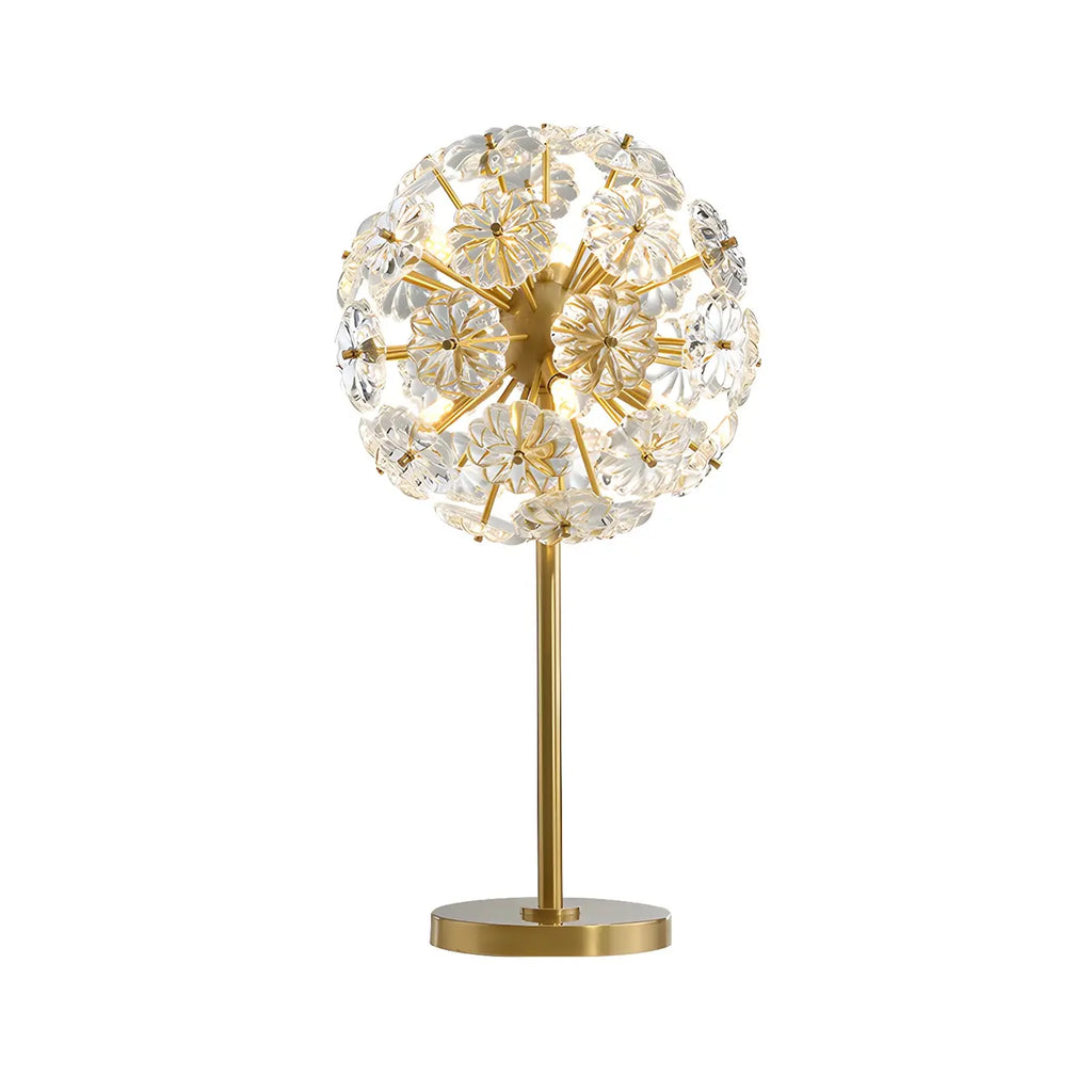 Modern Luxury Gold Flower Shape Crystal Table Lamp