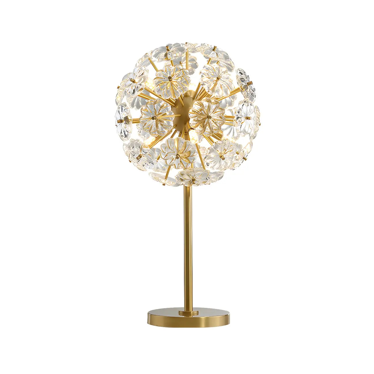Modern Luxury Gold Flower Shape Crystal Table Lamp