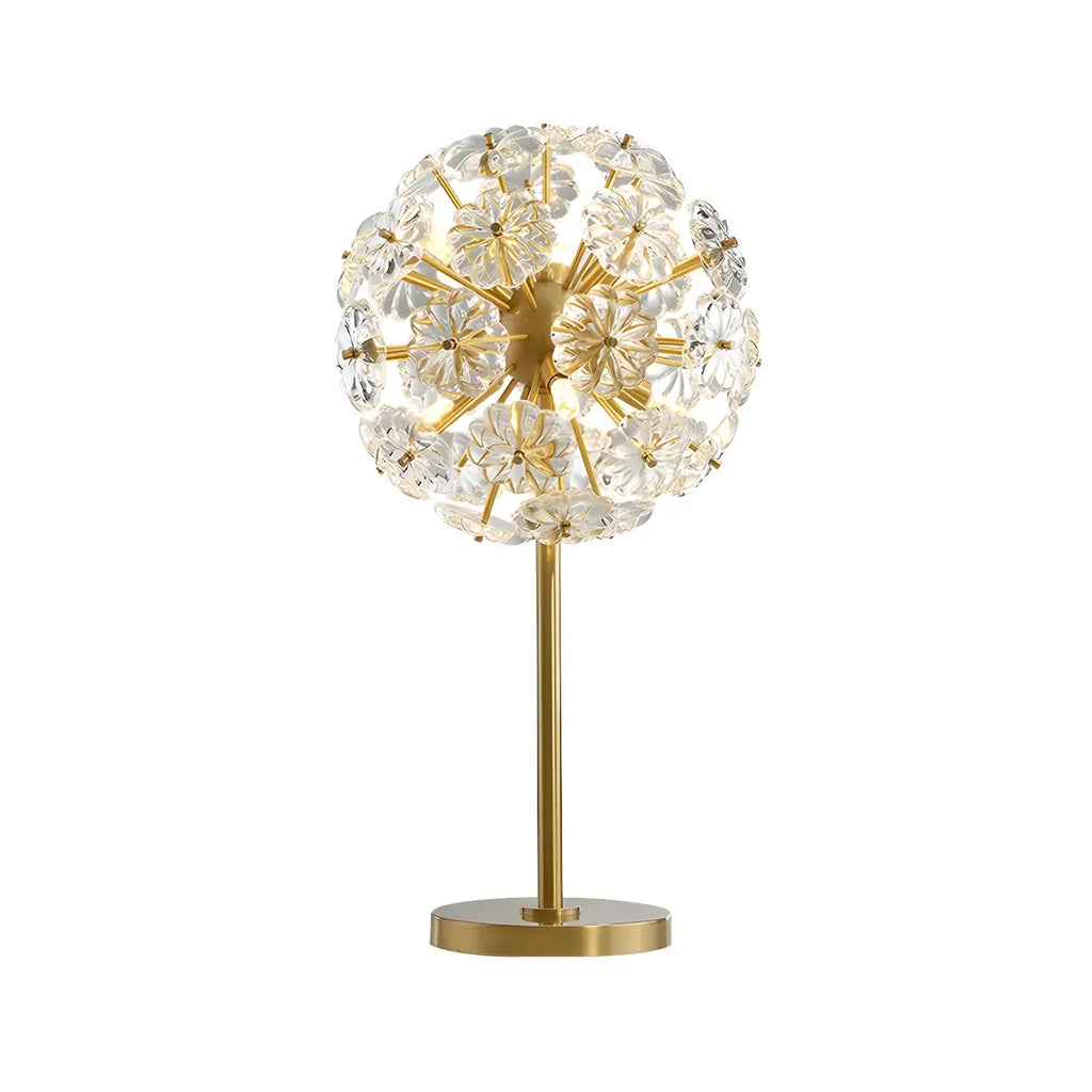 Modern Luxury Gold Flower Shape Crystal Table Lamp