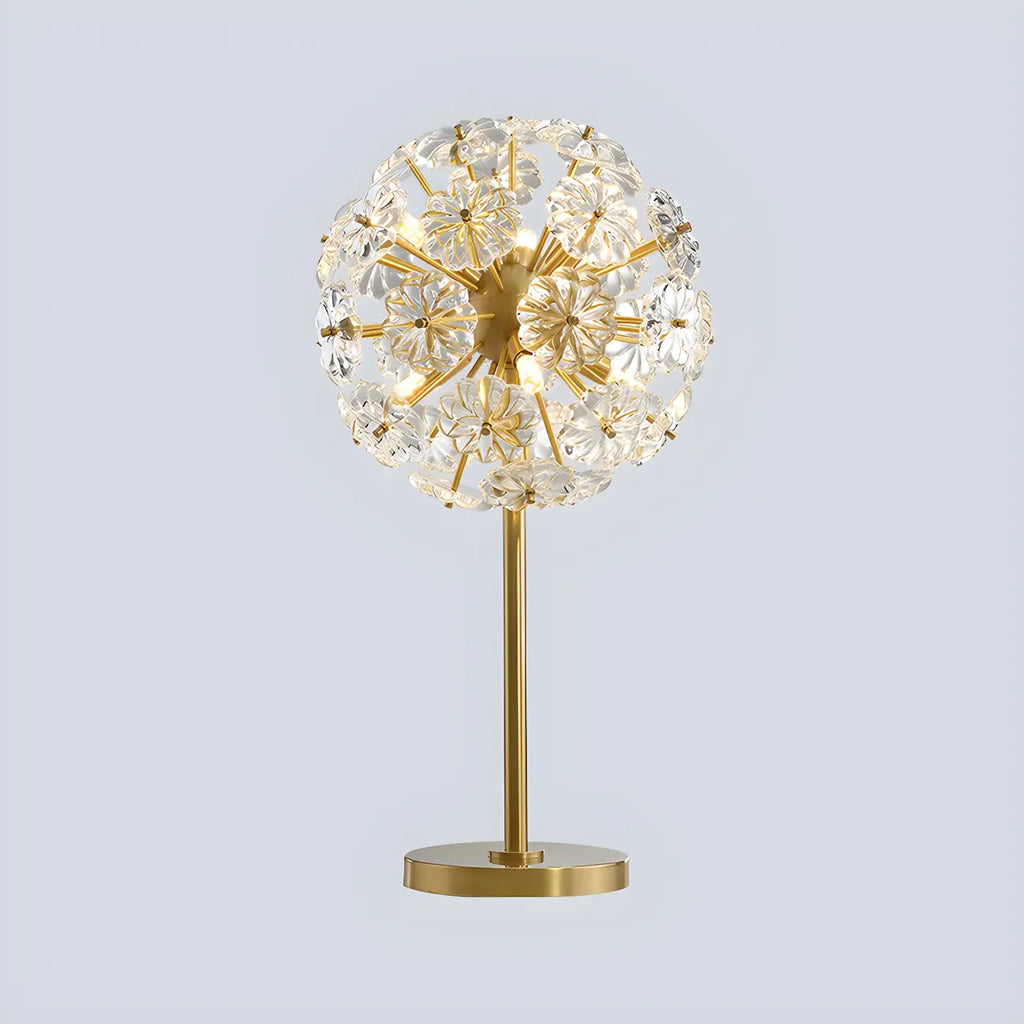 Modern Luxury Gold Flower Shape Crystal Table Lamp