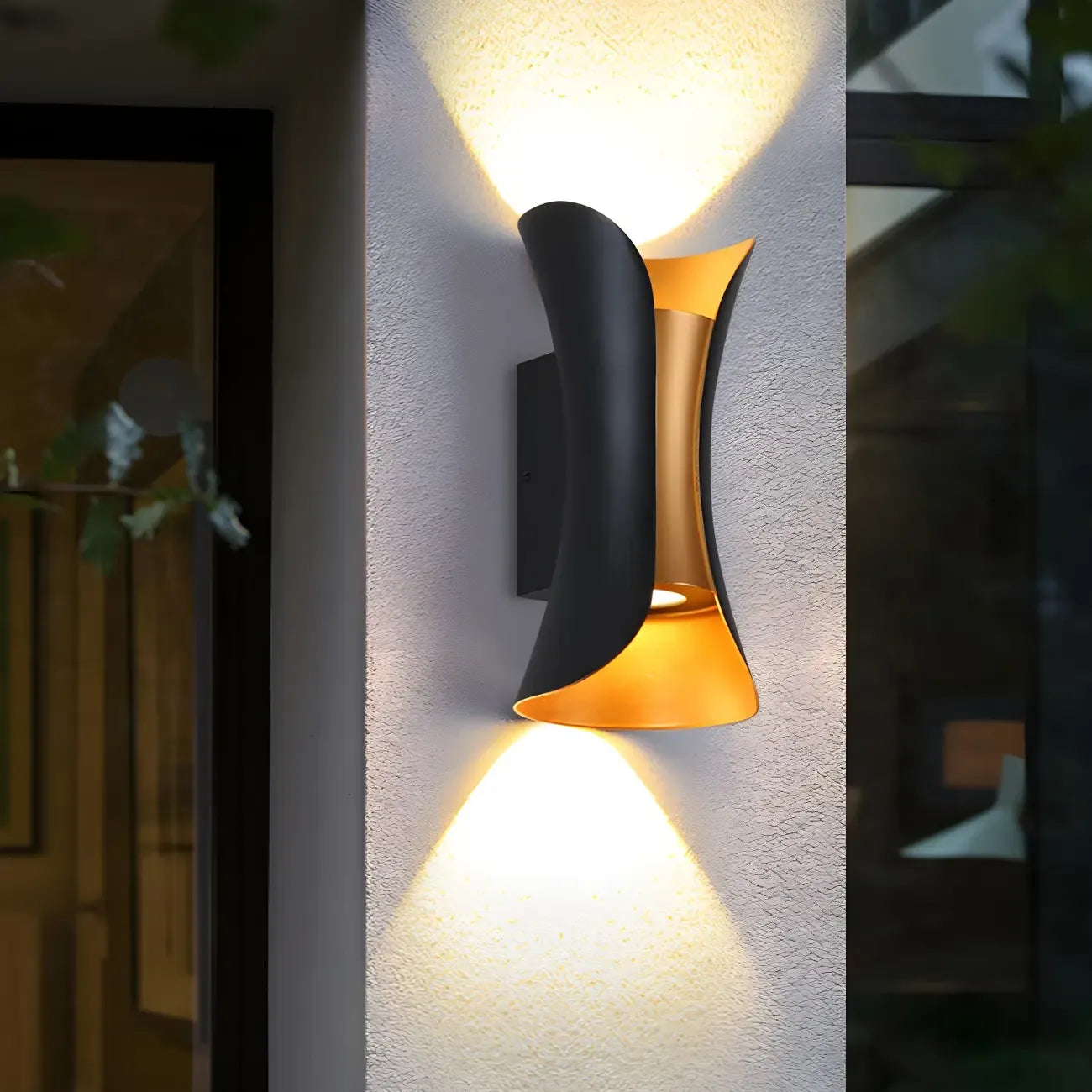 Modern Hourglass Metal LED Outdoor Wall Light
