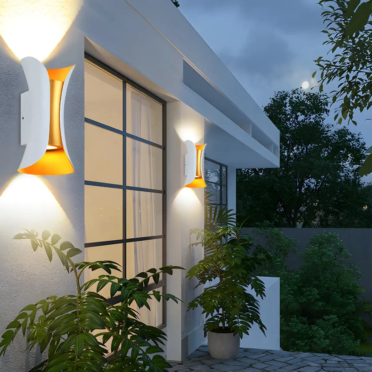 Modern Hourglass Metal LED Outdoor Wall Light