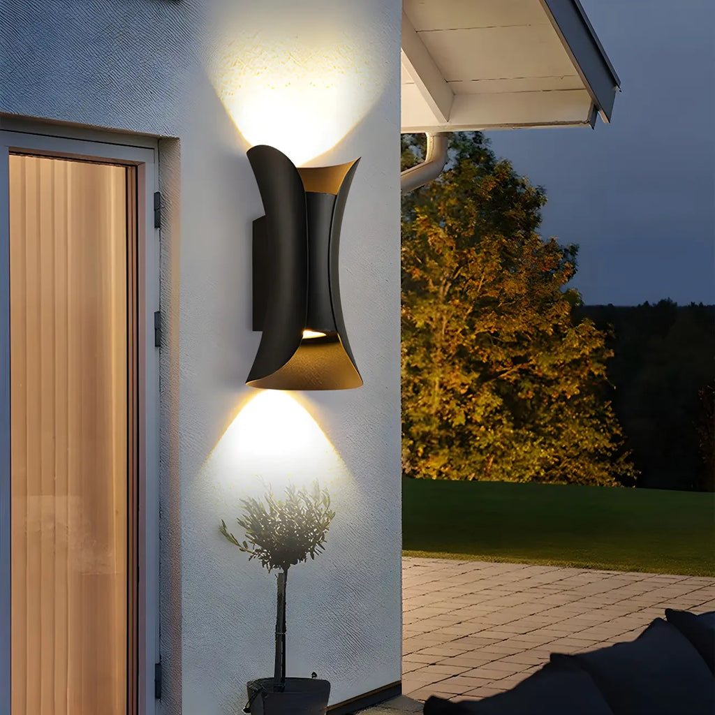 Modern Hourglass Metal LED Outdoor Wall Light