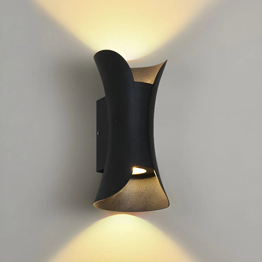 Modern Hourglass Metal LED Outdoor Wall Light