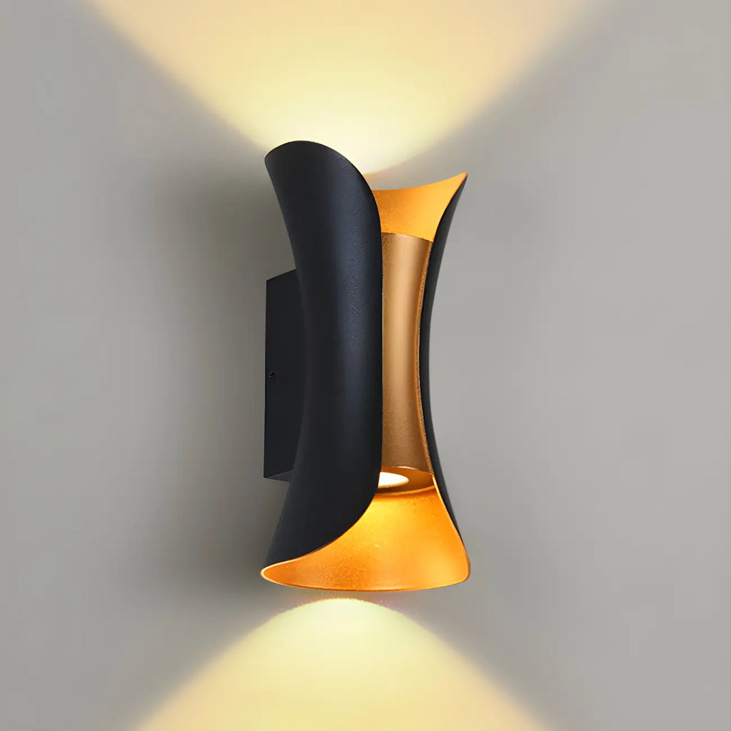 Modern Hourglass Metal LED Outdoor Wall Light