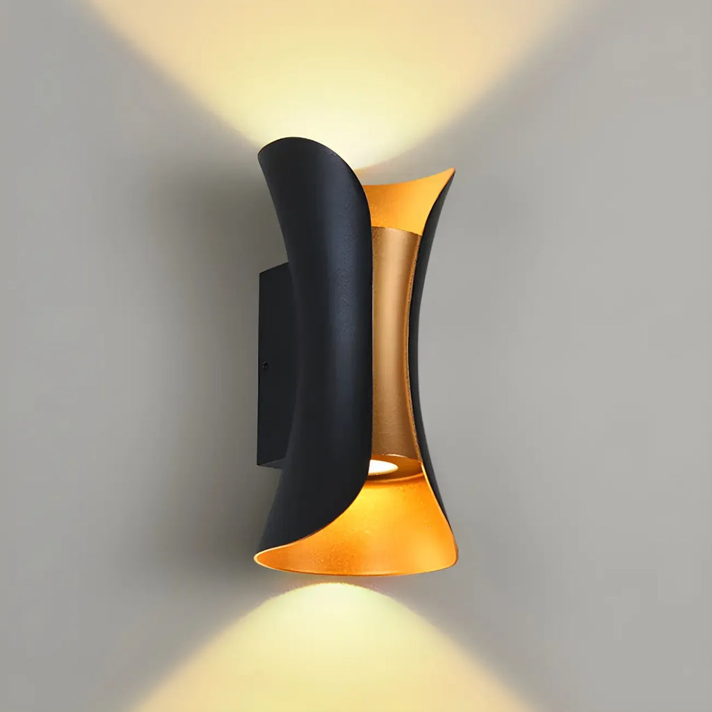 Modern Hourglass Metal LED Outdoor Wall Light