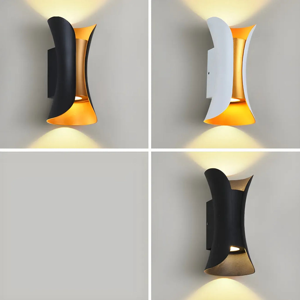 Modern Hourglass Metal LED Outdoor Wall Light