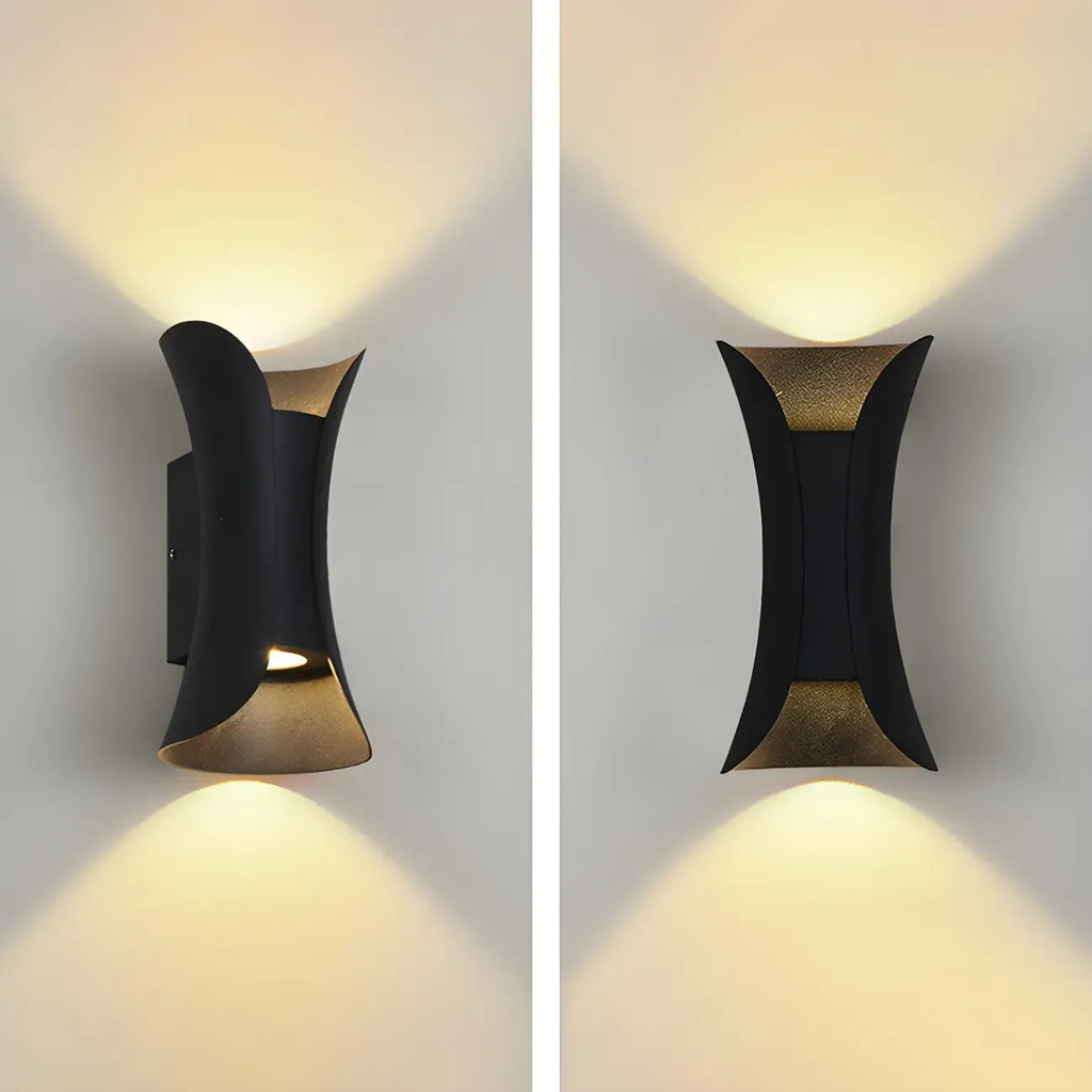 Modern Hourglass Metal LED Outdoor Wall Light