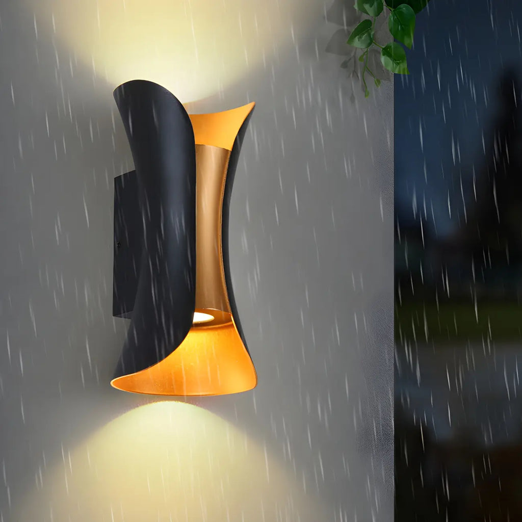 Modern Hourglass Metal LED Outdoor Wall Light