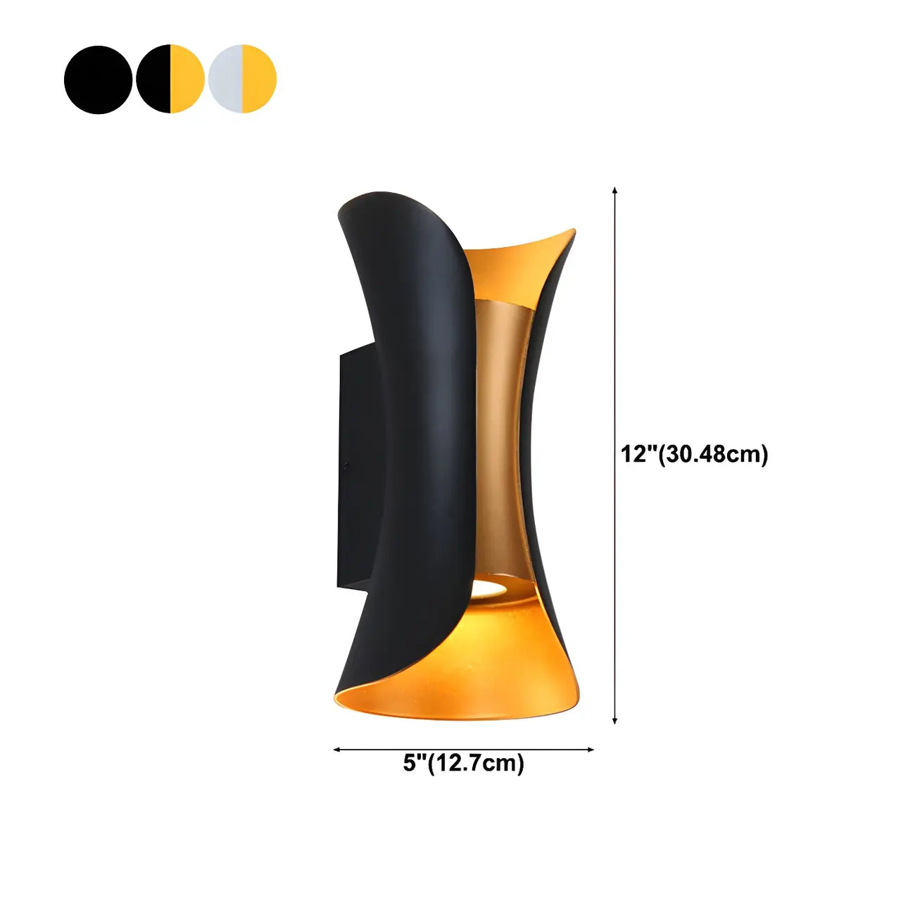 Modern Hourglass Metal LED Outdoor Wall Light