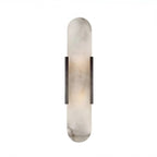 Decorative Alabaster Shade Glow 2-Light Oval Wall Sconce Light