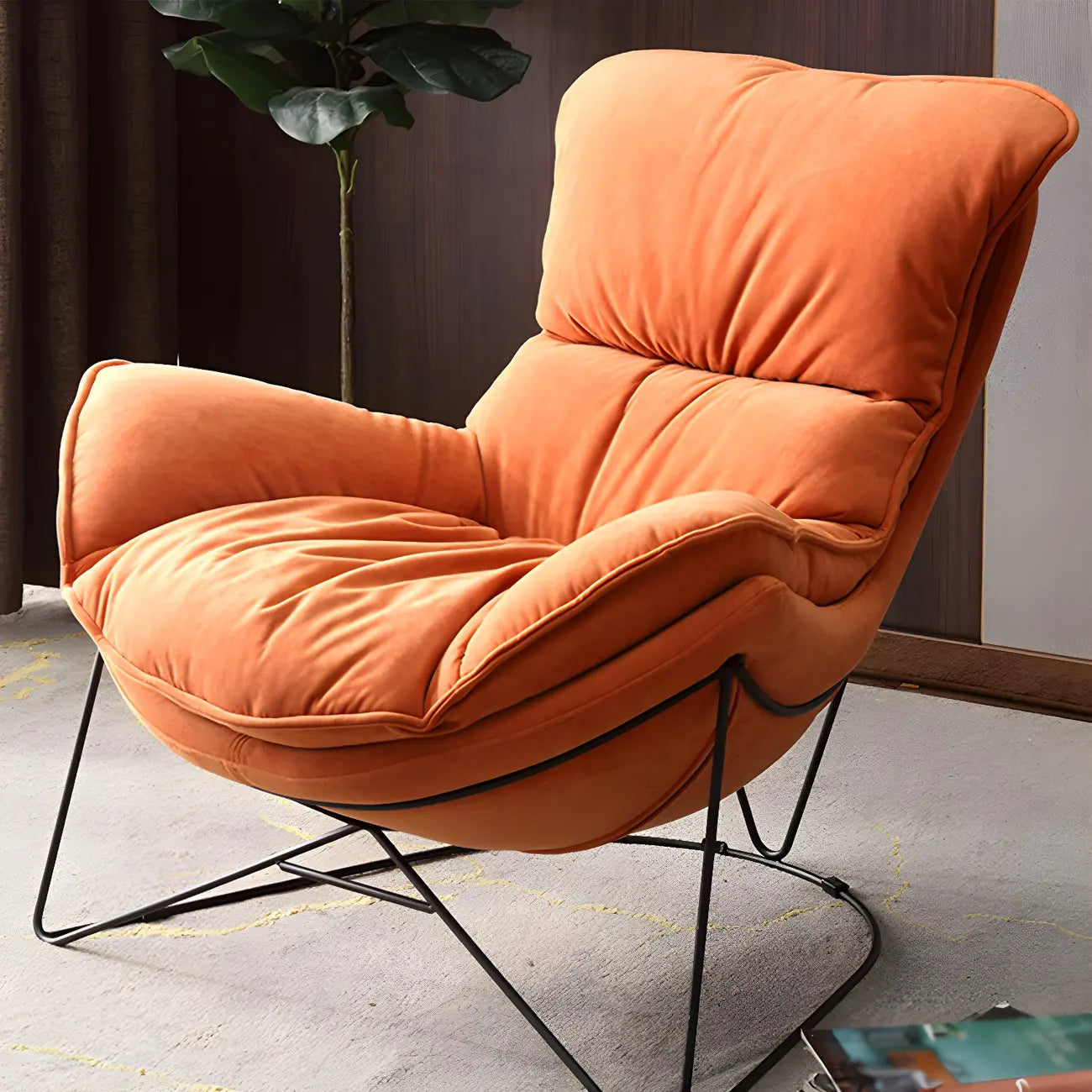 Modern Fabric Accent Chair with Pillow Back