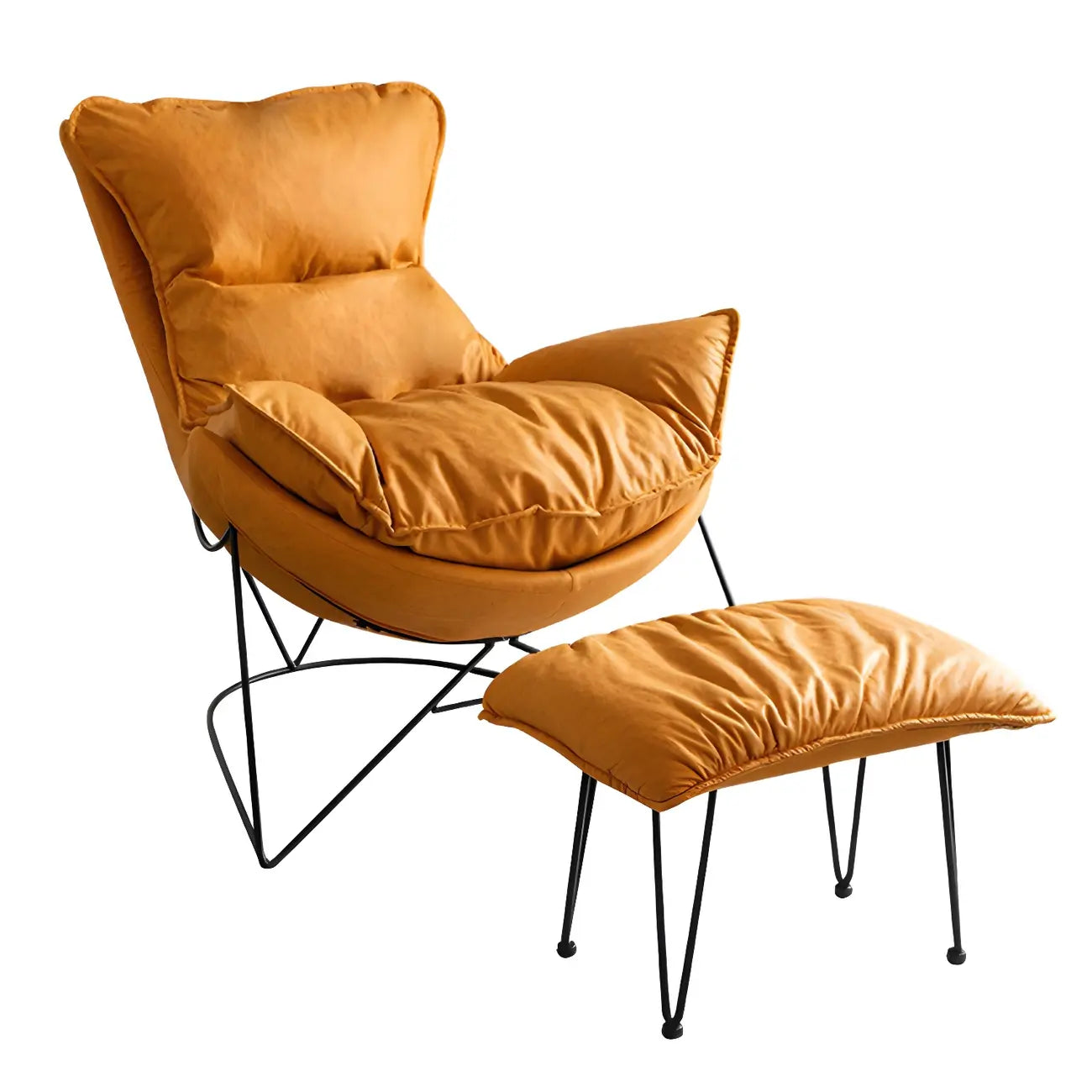 Modern Fabric Accent Chair with Pillow Back