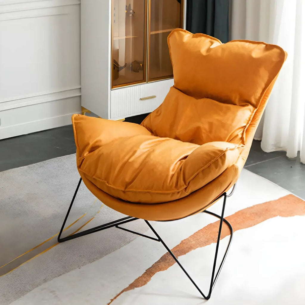 Modern Fabric Accent Chair with Pillow Back