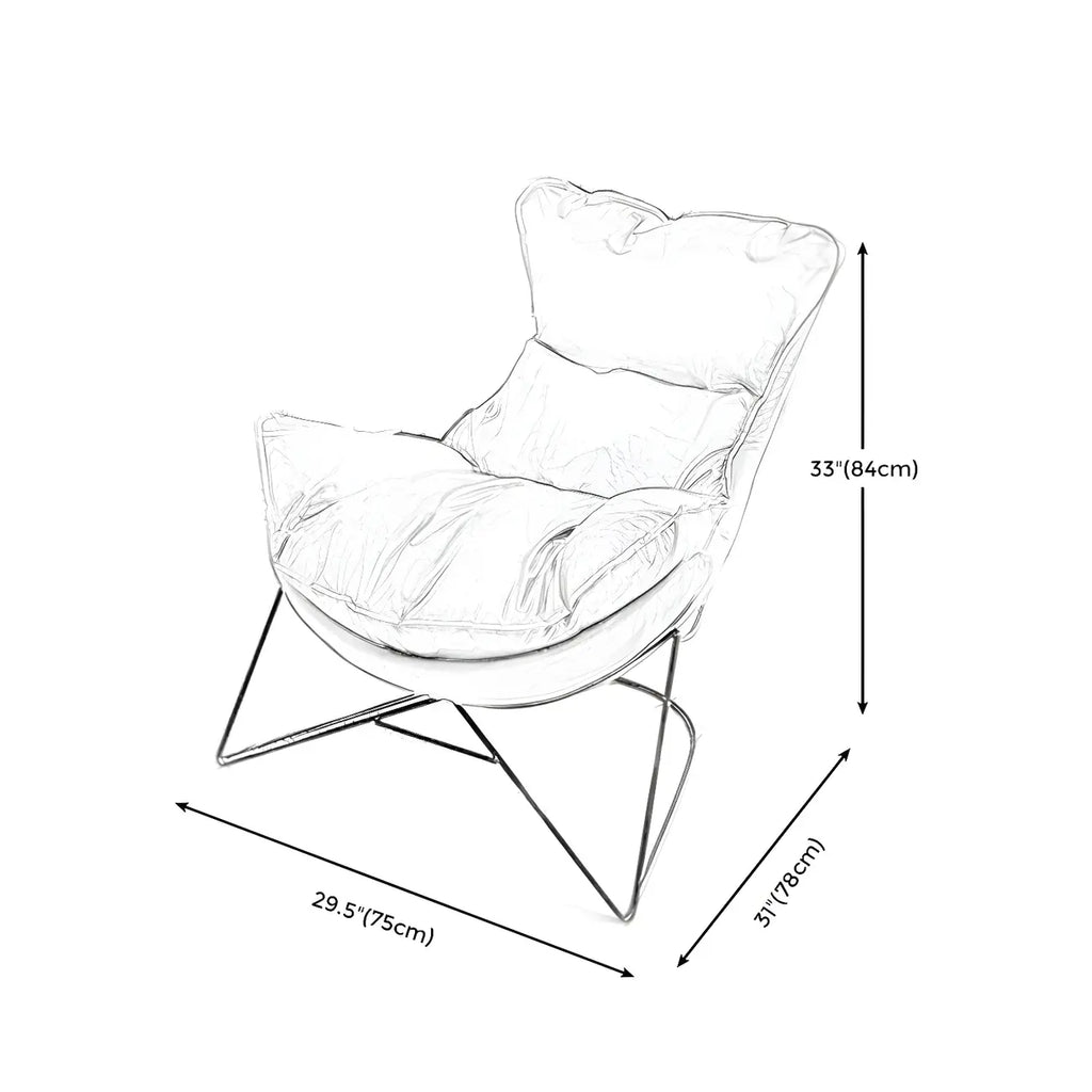 Modern Fabric Accent Chair with Pillow Back