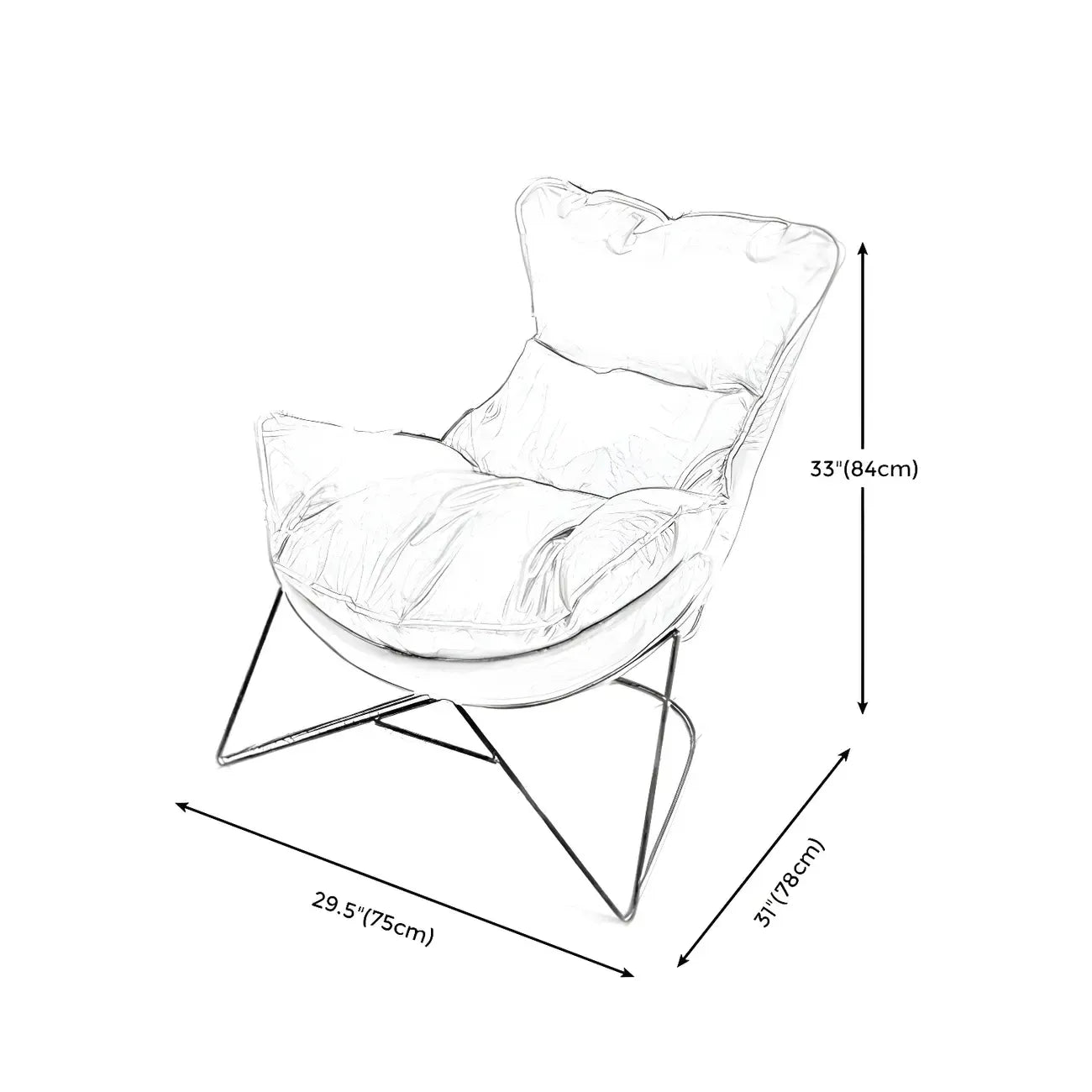 Modern Fabric Accent Chair with Pillow Back