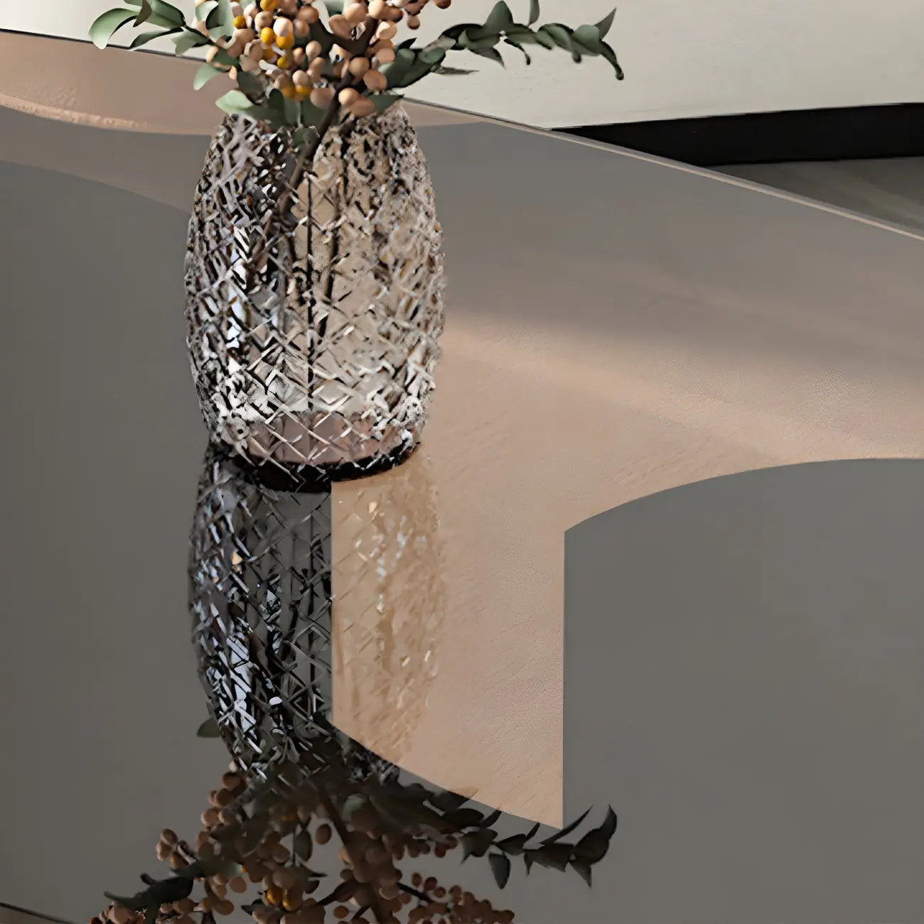 Modern Oval Glass Top Metal Base Coffee Table