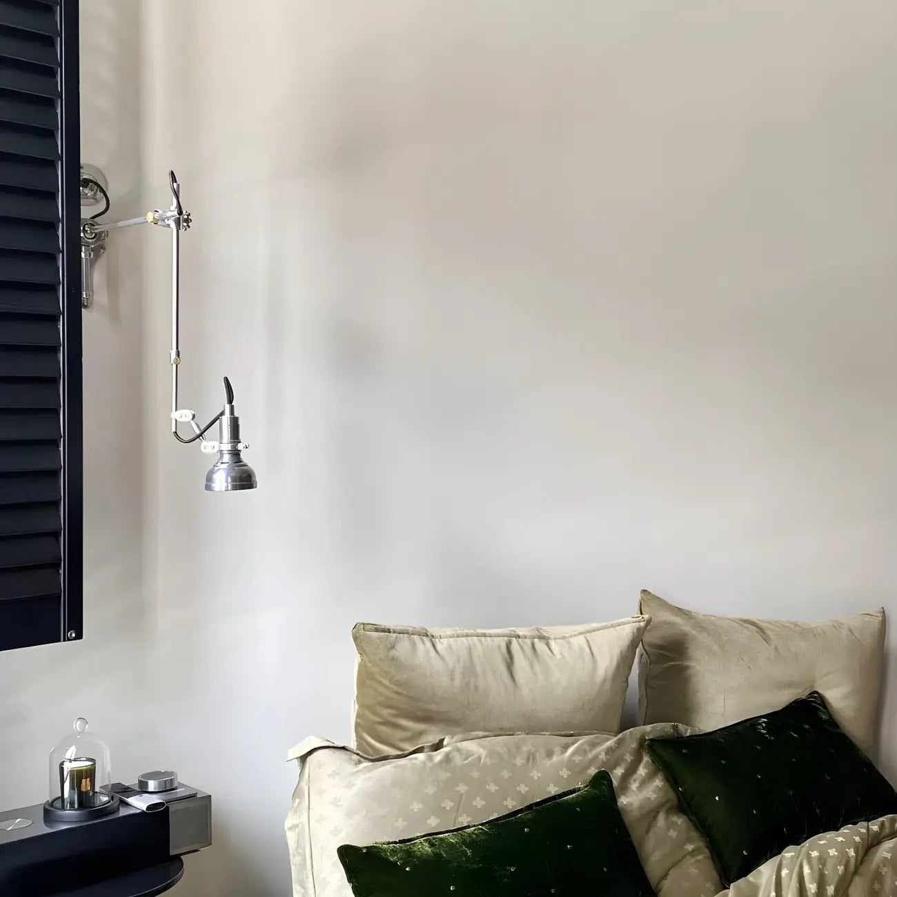 Modern Silver Swing Arm Wall Light Plug In LED for Bedroom