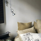 Modern Silver Swing Arm Wall Light Plug In LED for Bedroom