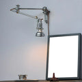 Modern Silver Swing Arm Wall Light Plug In LED for Bedroom