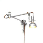 Modern Silver Swing Arm Wall Light Plug In LED for Bedroom