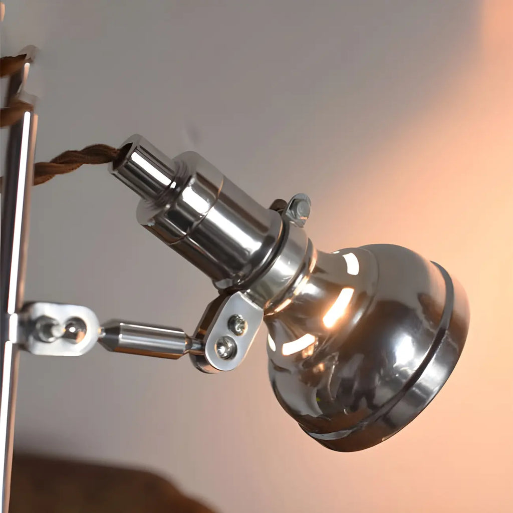Modern Silver Swing Arm Wall Light Plug In LED for Bedroom