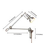 Modern Silver Swing Arm Wall Light Plug In LED for Bedroom
