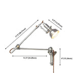 Modern Silver Swing Arm Wall Light Plug In LED for Bedroom