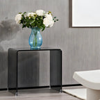 Stylish Clear Glass Nightstand with Open Shelf