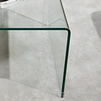 Stylish Clear Glass Nightstand with Open Shelf