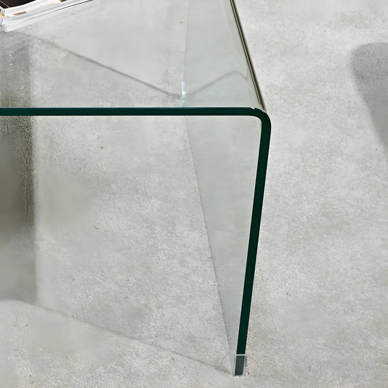 Stylish Clear Glass Nightstand with Open Shelf