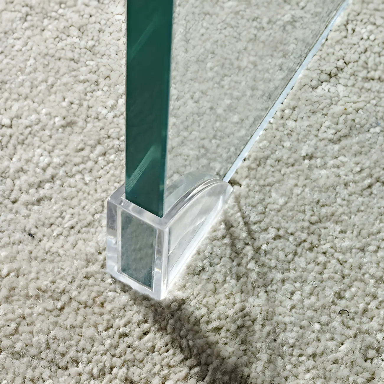 Stylish Clear Glass Nightstand with Open Shelf