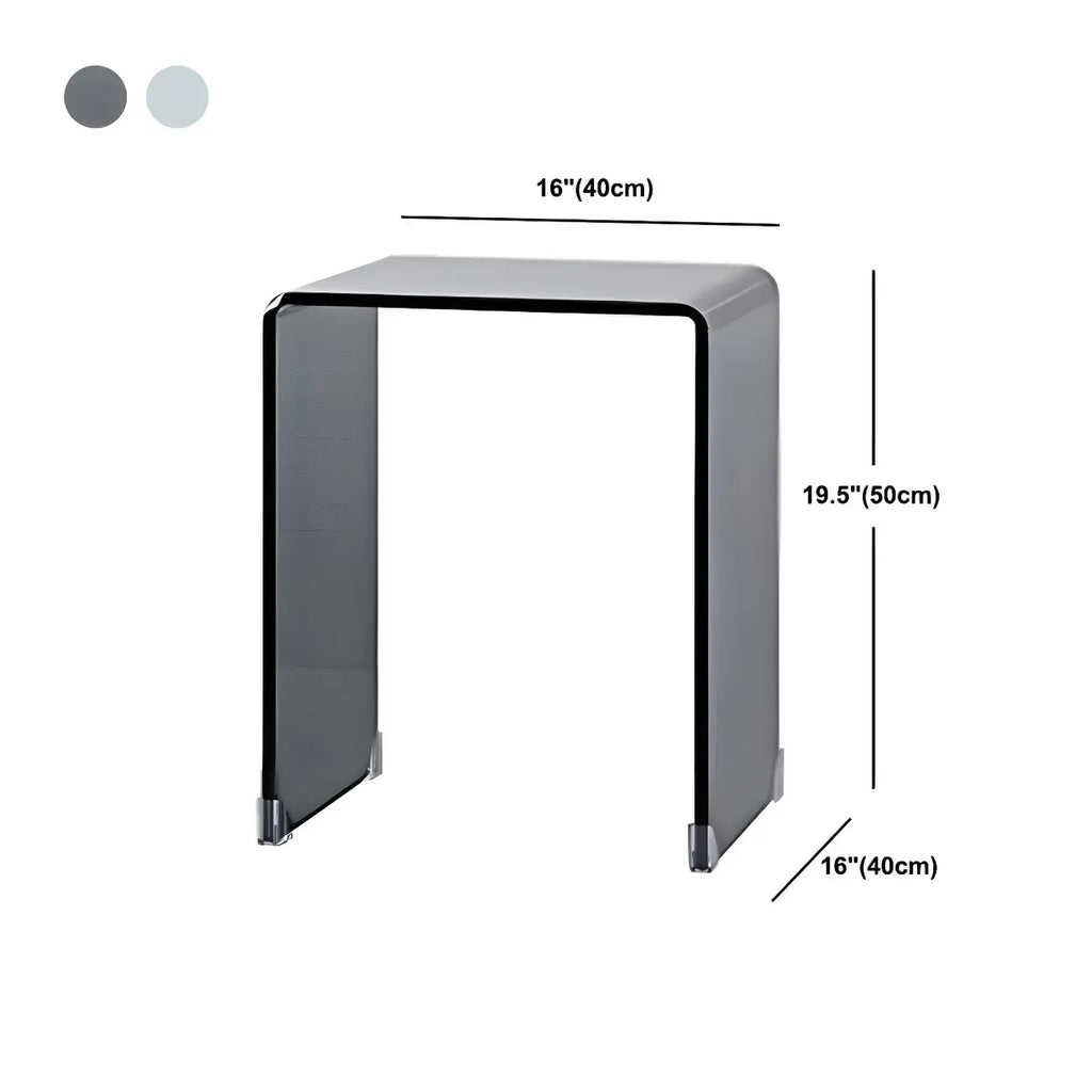 Stylish Clear Glass Nightstand with Open Shelf