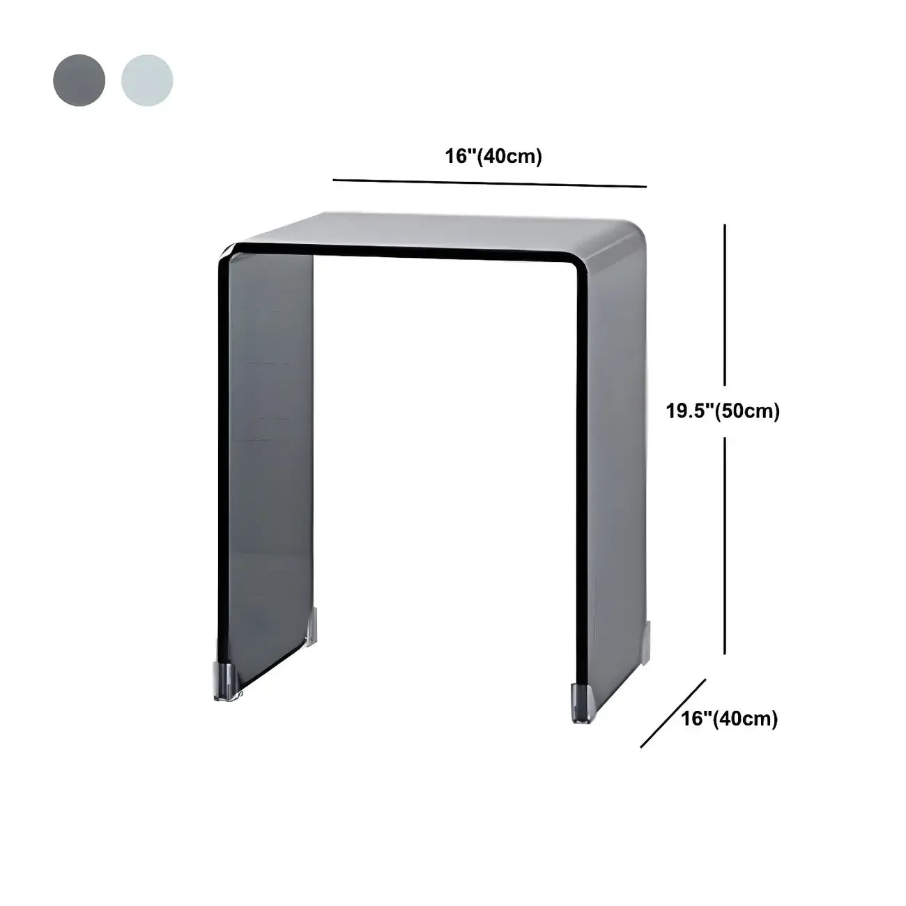 Stylish Clear Glass Nightstand with Open Shelf