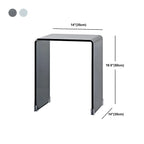 Stylish Clear Glass Nightstand with Open Shelf