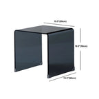 Stylish Clear Glass Nightstand with Open Shelf