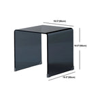 Stylish Clear Glass Nightstand with Open Shelf