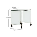 Stylish Clear Glass Nightstand with Open Shelf