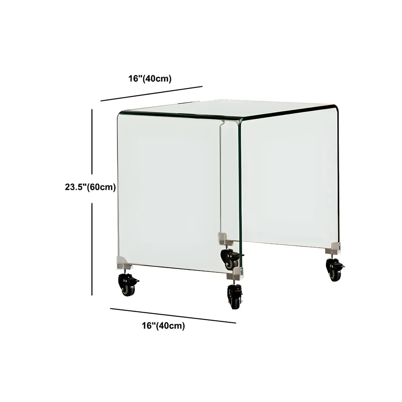 Stylish Clear Glass Nightstand with Open Shelf