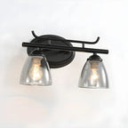 Modern Black Metal Flower Glass Bathroom Vanity Light