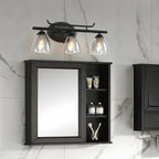 Modern Black Metal Flower Glass Bathroom Vanity Light