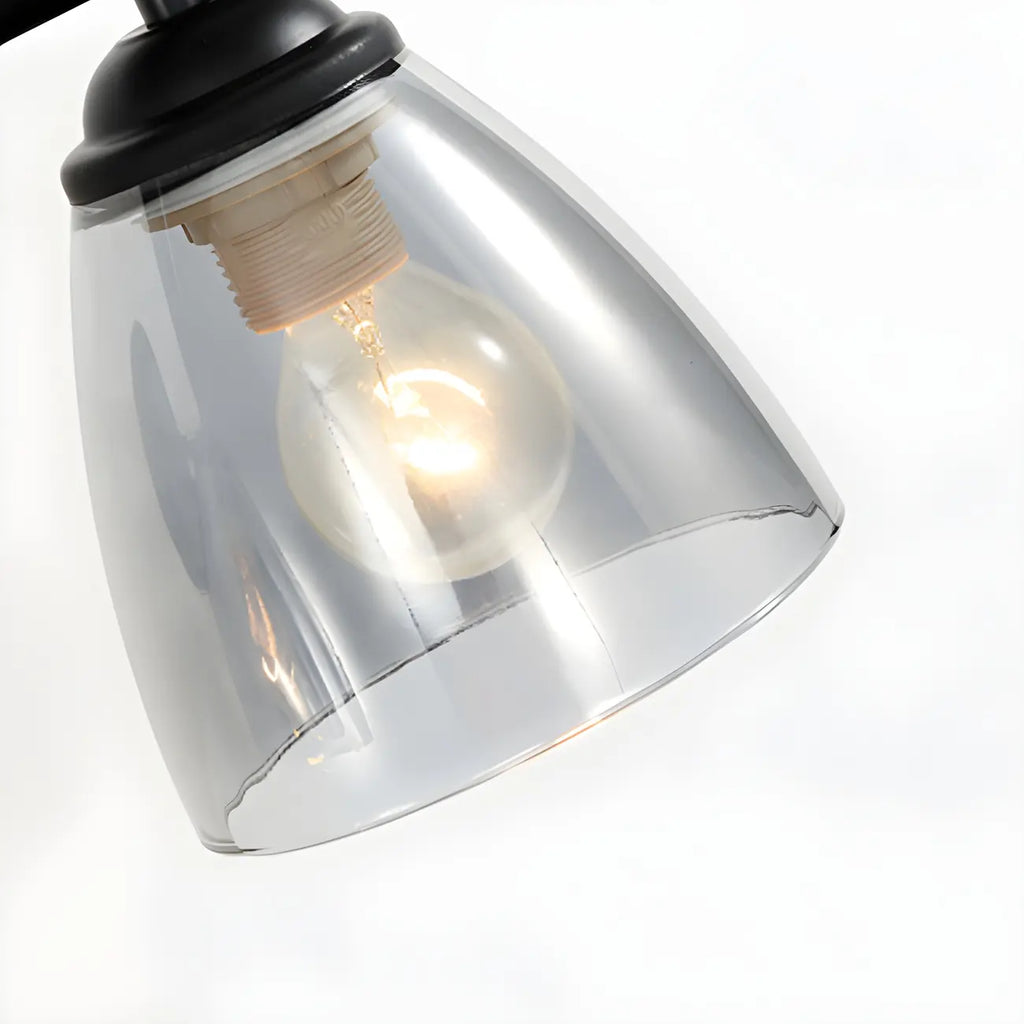 Modern Black Metal Flower Glass Bathroom Vanity Light