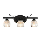 Modern Black Metal Flower Glass Bathroom Vanity Light