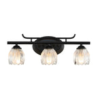 Modern Black Metal Flower Glass Bathroom Vanity Light