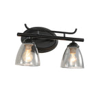 Modern Black Metal Flower Glass Bathroom Vanity Light