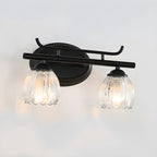 Modern Black Metal Flower Glass Bathroom Vanity Light