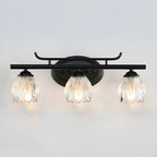 Modern Black Metal Flower Glass Bathroom Vanity Light