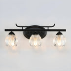 Modern Black Metal Flower Glass Bathroom Vanity Light