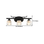 Modern Black Metal Flower Glass Bathroom Vanity Light